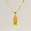Stainless Steel And Titanium Steel Square Pendant Cross Chain Fashion Letters Numbers Text Electroplated Unisex Necklace