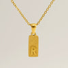Stainless Steel And Titanium Steel Square Pendant Cross Chain Fashion Letters Numbers Text Electroplated Unisex Necklace