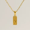 Stainless Steel And Titanium Steel Square Pendant Cross Chain Fashion Letters Numbers Text Electroplated Unisex Necklace