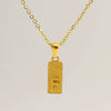 Stainless Steel And Titanium Steel Square Pendant Cross Chain Fashion Letters Numbers Text Electroplated Unisex Necklace