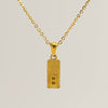Stainless Steel And Titanium Steel Square Pendant Cross Chain Fashion Letters Numbers Text Electroplated Unisex Necklace