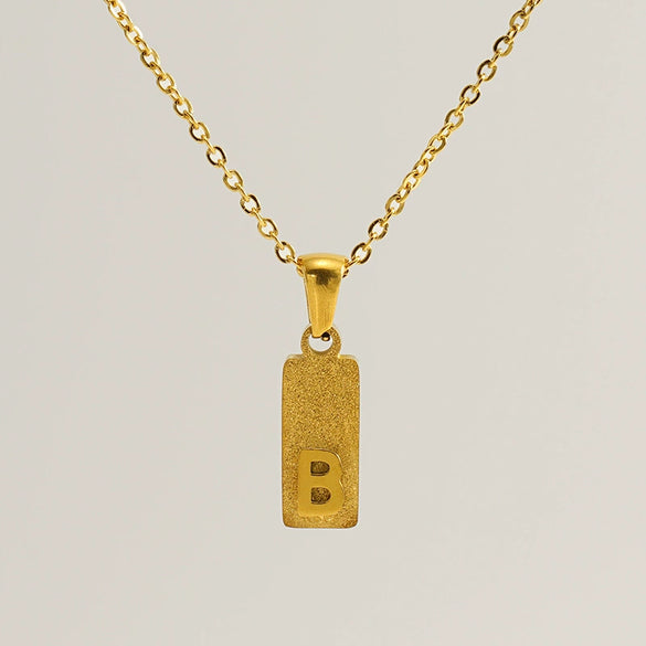 Stainless Steel And Titanium Steel Square Pendant Cross Chain Fashion Letters Numbers Text Electroplated Unisex Necklace