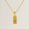 Stainless Steel And Titanium Steel Square Pendant Cross Chain Fashion Letters Numbers Text Electroplated Unisex Necklace