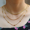Stainless Steel And Titanium Steel Stacking Geometric Snake Bone Clavicle Chain For Women