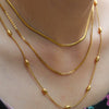 Stainless Steel And Titanium Steel Stacking Geometric Snake Bone Clavicle Chain For Women