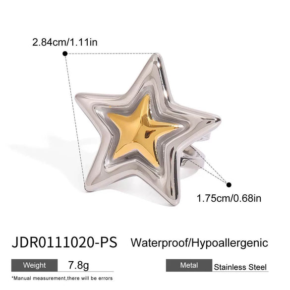 Stainless Steel And Titanium Steel Star Pattern Electroplated Necklace For Women