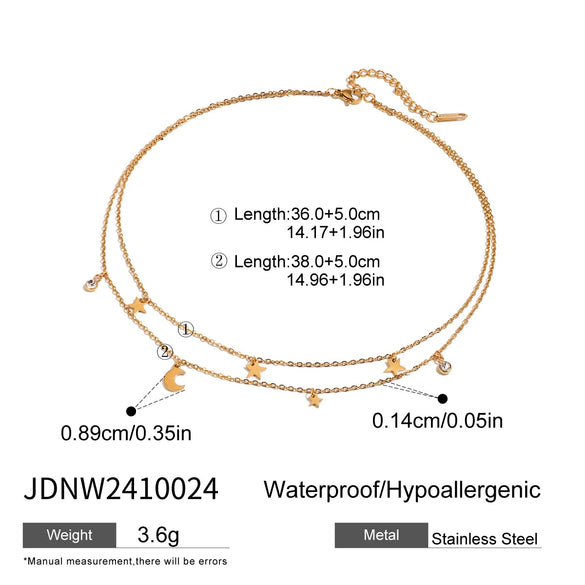 Stainless Steel And Titanium Steel Star Shape Electroplated Necklace For Women