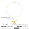 Stainless Steel And Titanium Steel Starfish Pendant Necklace For Women Electroplated Simple Style