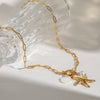Stainless Steel And Titanium Steel Starfish Shell Pendant Electroplated For Women