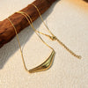 Stainless Steel And Titanium Steel U Shape Vintage Electroplating Smile Clavicle Chain For Women And Men