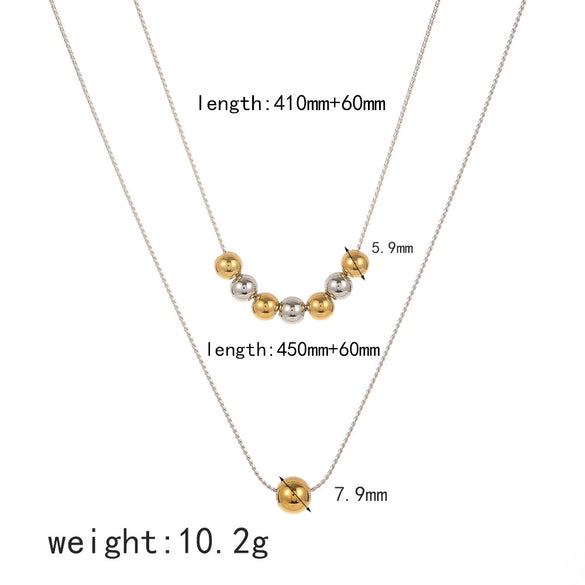 Stainless Steel And Titanium Steel Unisex Highend Necklace And Hand Jewelry With Ballbead And Snake Bone Chain Electroplating Design