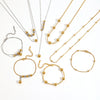 Stainless Steel And Titanium Steel Unisex Highend Necklace And Hand Jewelry With Ballbead And Snake Bone Chain Electroplating Design
