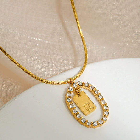 Stainless Steel And Titanium Steel Women's Cute Snake Bone Chain Necklace With Letters Numbers Text Electroplating Design
