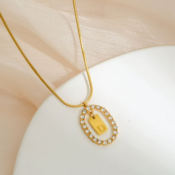 Stainless Steel And Titanium Steel Women's Cute Snake Bone Chain Necklace With Letters Numbers Text Electroplating Design