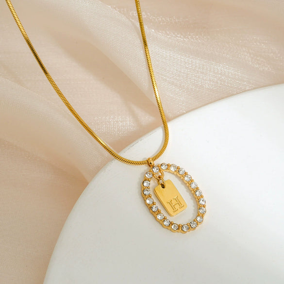 Stainless Steel And Titanium Steel Women's Cute Snake Bone Chain Necklace With Letters Numbers Text Electroplating Design