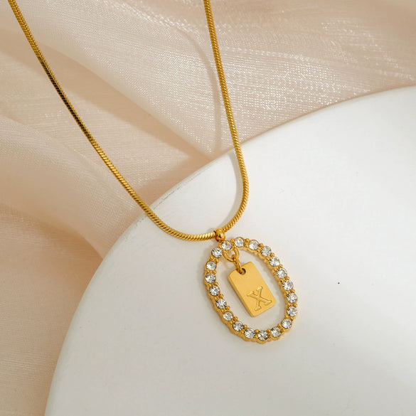 Stainless Steel And Titanium Steel Women's Cute Snake Bone Chain Necklace With Letters Numbers Text Electroplating Design