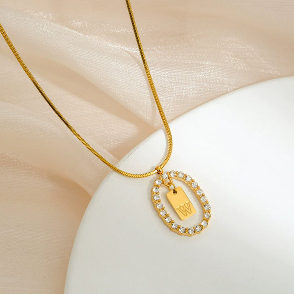 Stainless Steel And Titanium Steel Women's Cute Snake Bone Chain Necklace With Letters Numbers Text Electroplating Design