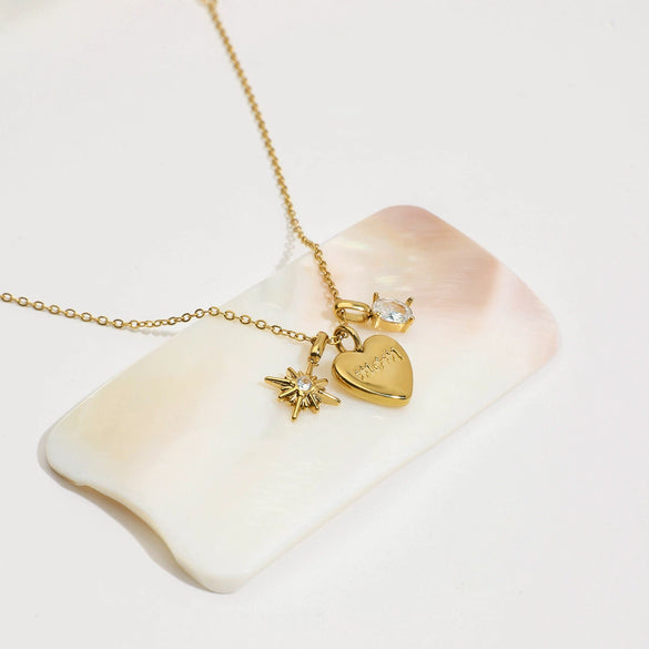 Stainless Steel And Titanium Steel Women's Ins Style Electroplating Zircon Necklace