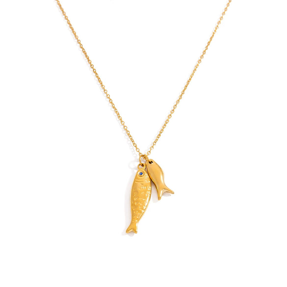 Stainless Steel And Titanium Steel Women's Necklace With Animal And Zodiac Pendant Electroplated Design