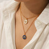 Stainless Steel And Titanium Steel Women's Necklace With Geometric Pattern And Diamond Inlay