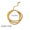 Stainless Steel And Titanium Steel Women's Nonfading Snake Bone Chain Necklace With Geometric Pattern And Electroplating Treatment