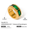 Stainless Steel And Zircon Opening Ring With Geometric Design And Electroplating For Women
