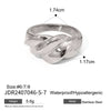 Stainless Steel And Zircon Opening Ring With Geometric Design And Electroplating For Women