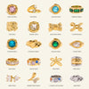 Stainless Steel And Zircon Opening Ring With Geometric Design And Electroplating For Women