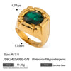 Stainless Steel And Zircon Opening Ring With Geometric Design And Electroplating For Women