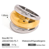 Stainless Steel And Zircon Opening Ring With Geometric Design And Electroplating For Women
