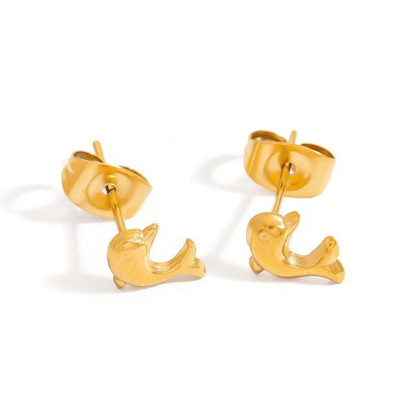 Stainless Steel Animal And Zodiac Shape Electroplated Earrings