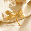 Stainless Steel Animal Dragonfly Ring Electroplated Simple Style For Women