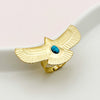 Stainless Steel Animal Eagle Open Ring With Flying Bird Wings Electroplated