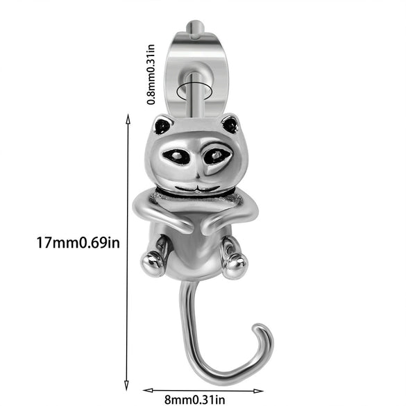 Stainless Steel Animal Geometric Punk Polished Earrings
