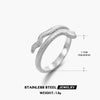 Stainless Steel Animal Snake Zodiac Ring With 18K Gold Plated Electroplating For Women