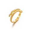 Stainless Steel Animal Snake Zodiac Ring With 18K Gold Plated Electroplating For Women
