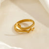 Stainless Steel Animal Snake Zodiac Ring With 18K Gold Plated Electroplating For Women
