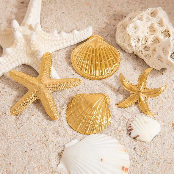Stainless Steel Animal Star Pattern Electroplated Brooch