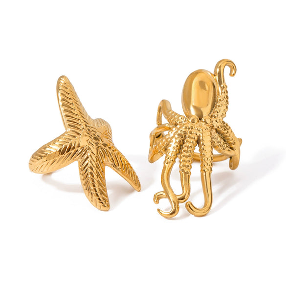 Stainless Steel Animal Starfish Electroplated Women's Ear Bone Clip Jewelry