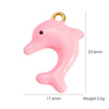 Stainless Steel Animal Style Oil Dripping Marine Series Pendant Diy Jewelry Accessories With Real Gold Electroplated Dolphin And Tropical Fish