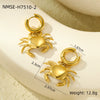 Stainless Steel Animal Zodiac Crab Fashion Earrings With Electroplating Design For Women