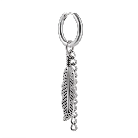 Stainless Steel Animal Zodiac Geometric Leaf Snakeshaped Skull Ear Buckle Earrings And Ear Bone Ring With Electroplating