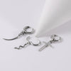 Stainless Steel Animal Zodiac Geometric Leaf Snakeshaped Skull Ear Buckle Earrings And Ear Bone Ring With Electroplating