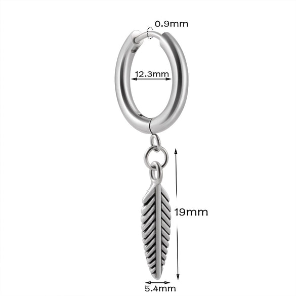 Stainless Steel Animal Zodiac Geometric Leaf Snakeshaped Skull Ear Buckle Earrings And Ear Bone Ring With Electroplating