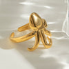 Stainless Steel Animal Zodiac Open Ring Gold Plated Jewelry