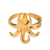 Stainless Steel Animal Zodiac Open Ring Gold Plated Jewelry