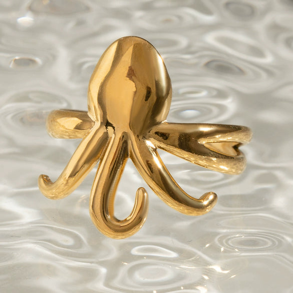 Stainless Steel Animal Zodiac Open Ring Gold Plated Jewelry