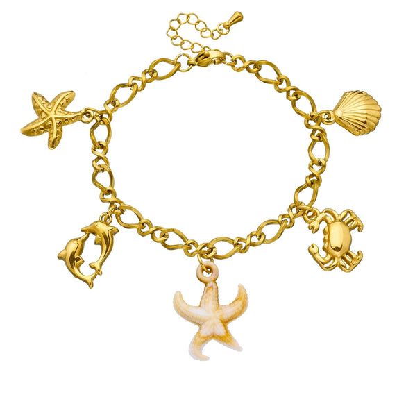 Stainless Steel Animal Zodiac Pendant Bracelet With Electroplating