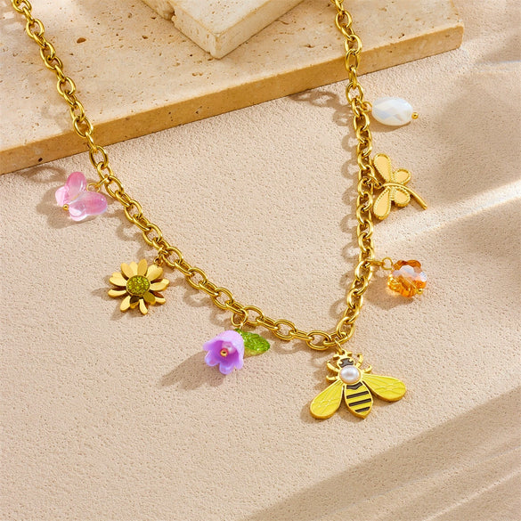 Stainless Steel Animal Zodiac Pendant Necklace With Electroplating And Pastoral Style