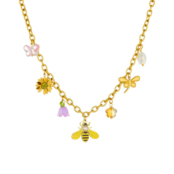 Stainless Steel Animal Zodiac Pendant Necklace With Electroplating And Pastoral Style